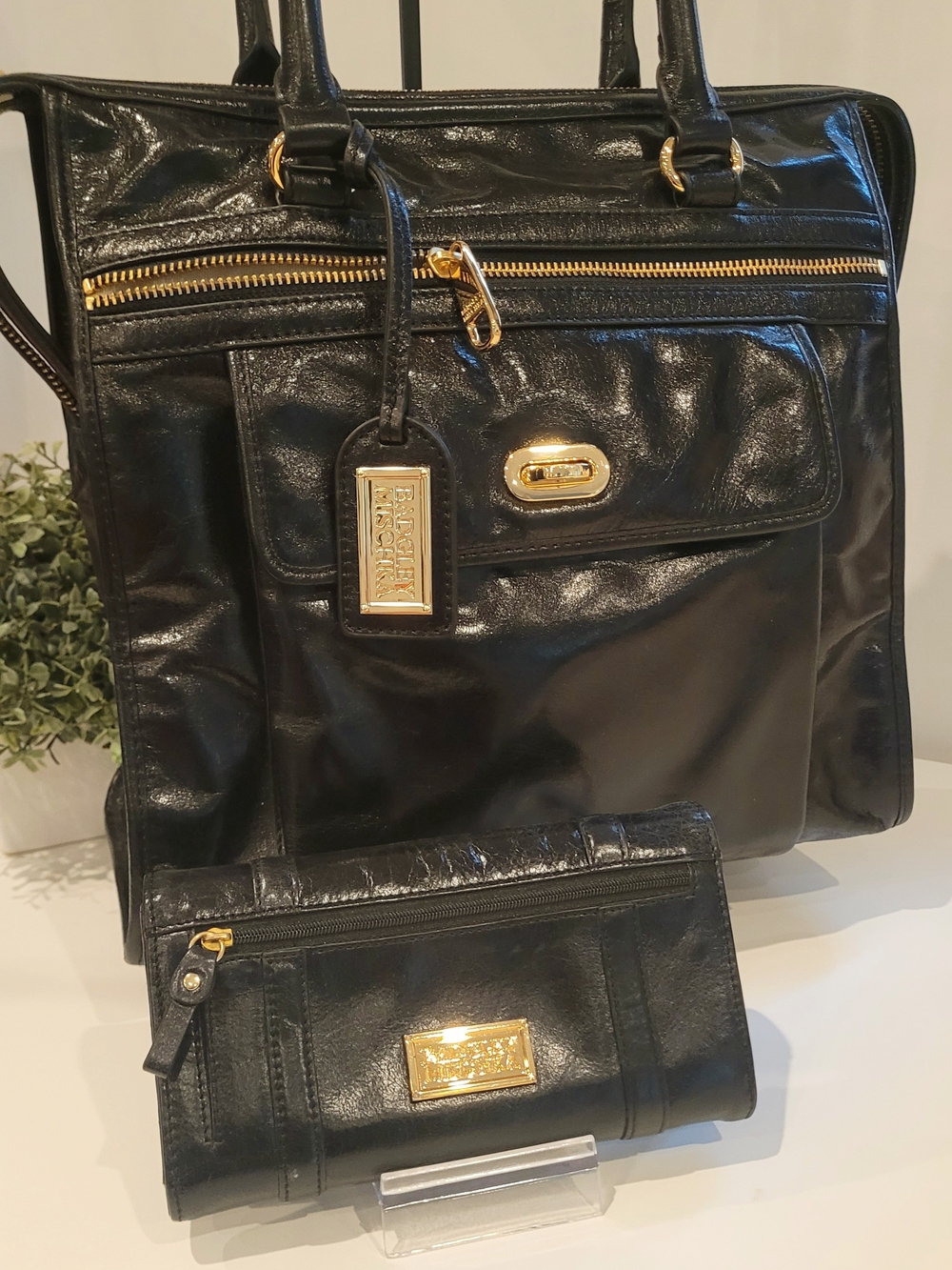 Badgley Mischka Vintage Tote With Matching Wallet